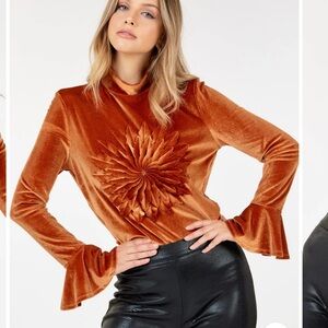 Elegant Velvet Sweater in Rich Rust